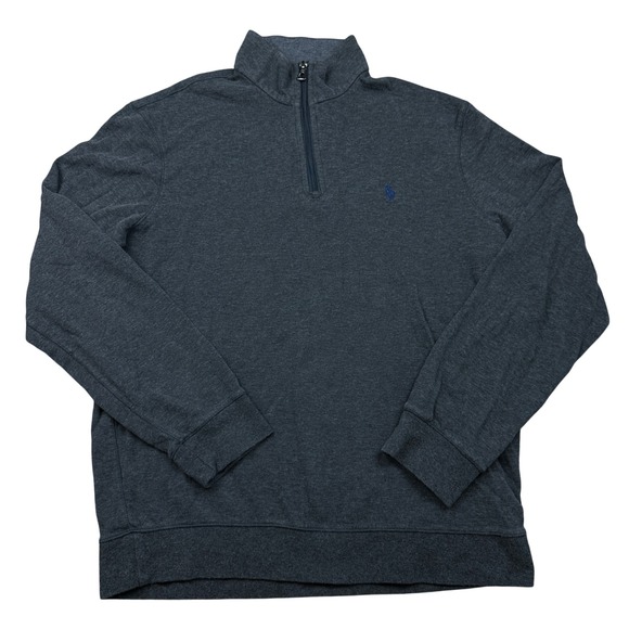 Polo Ralph Lauren Other - Polo Ralph Lauren Mens Large Charcoal Gray Quarter Zip Pullover Sweatshirt Pony